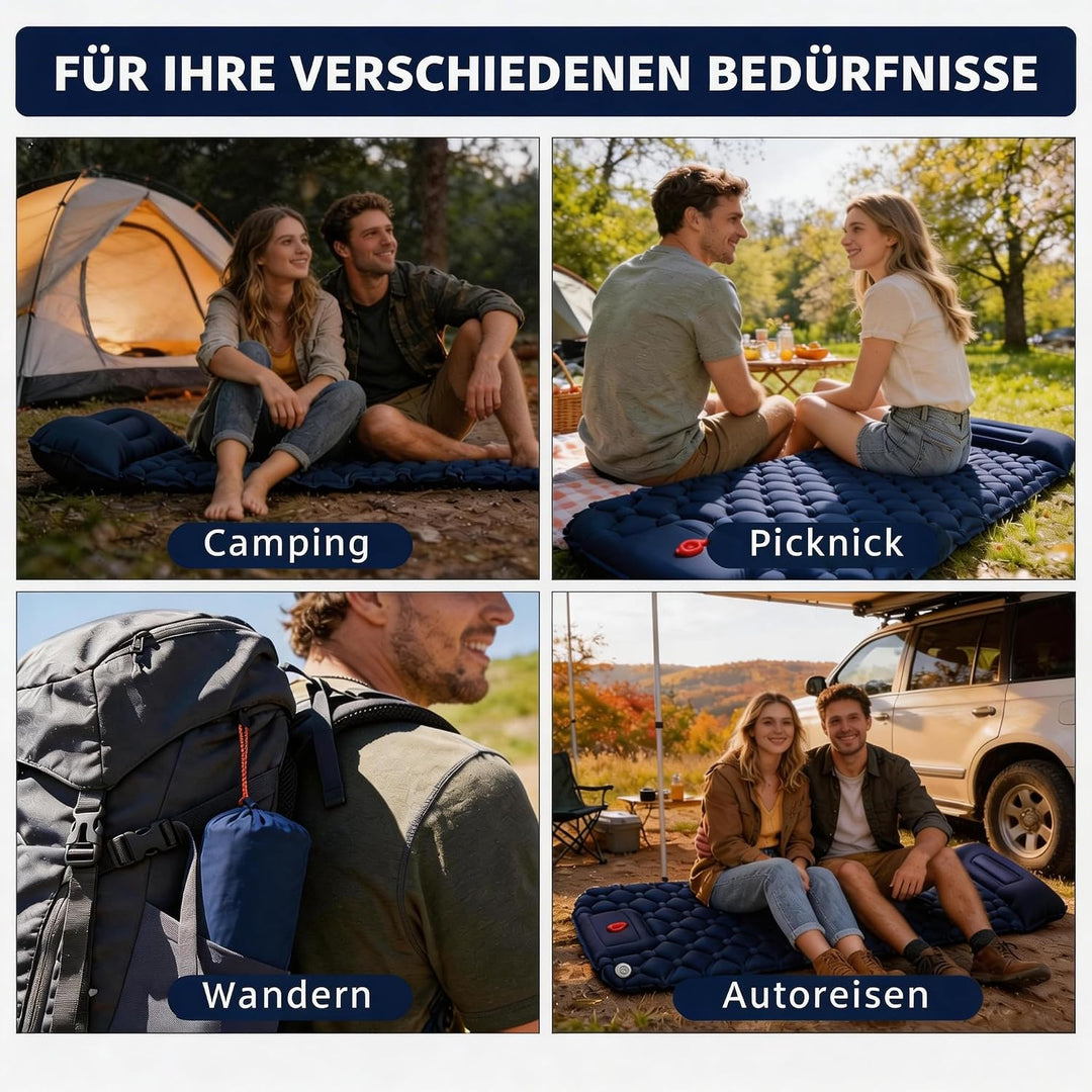 Isomatte Ultraleicht Luftmatratze für Camping – Ultraleichte Matratze mit Packsack Ideal für Trekkin