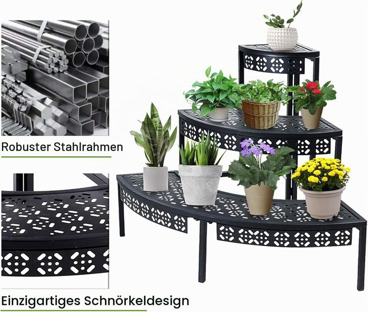 3 Stufen Metall Blumentreppe, Pflanzentreppe Blumenbank, Pflanzenregal Blumenregal, Pflanzenständer