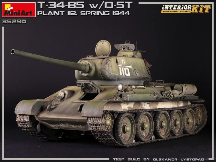 Mini Art 35290 1:35 T-34/85 w/D-5T Plant 112 Fj.44 Int. - originalgetreue Nachbildung, Modellbau, Pl