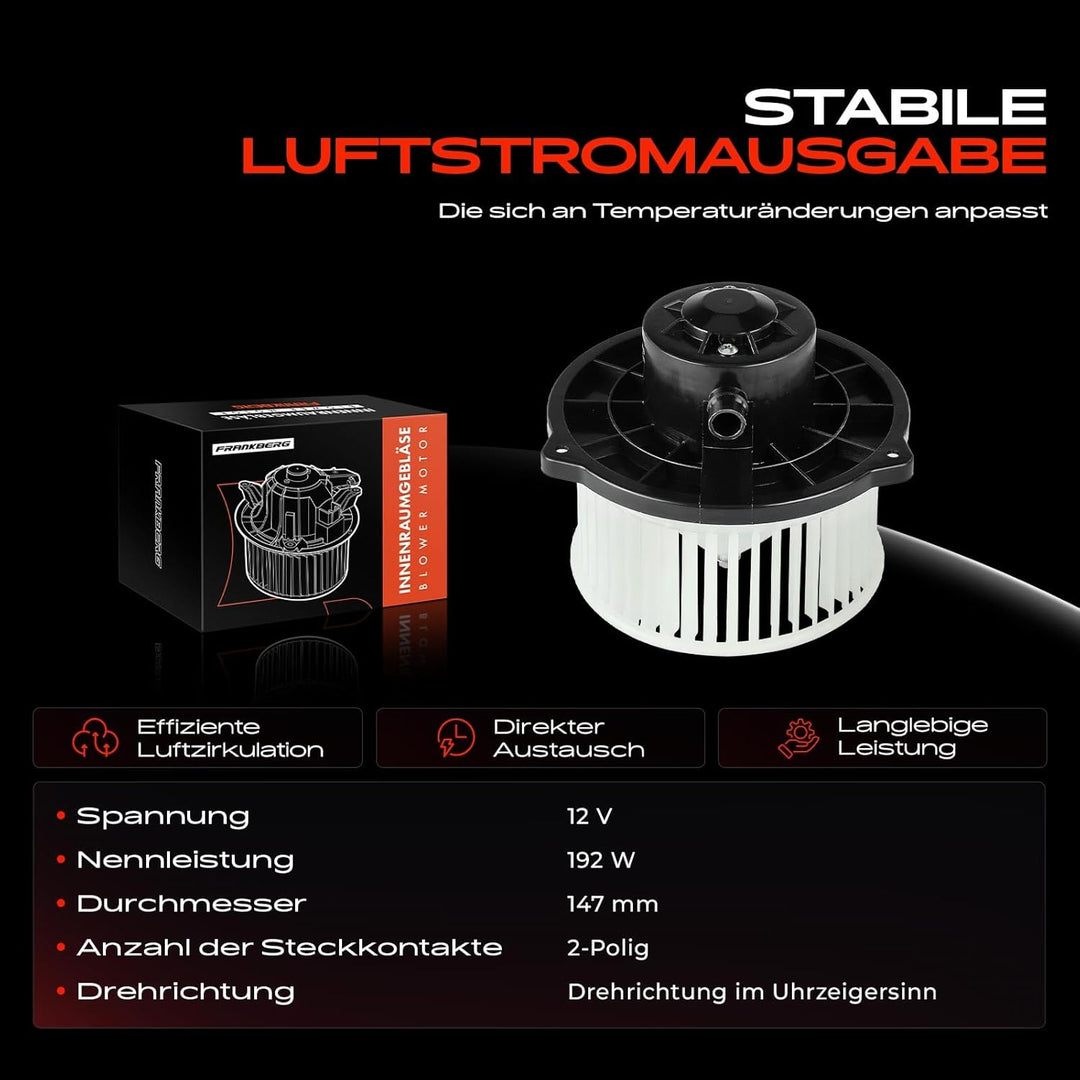 Frankberg Innenraumgebläse Gebläsemotor Kompatibel mit Ranger EQ ER R 2.5L 1999-2006 B-Serie UN 2.5L