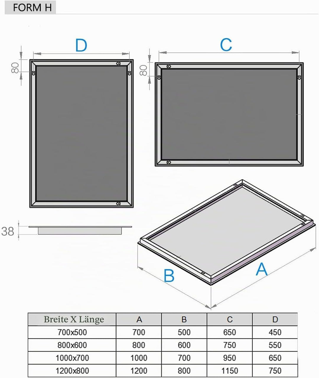 MEESALISA LED Badspiegel 120x80 cm mit Beleuchtung Badezimmer Wandspiegel Antibeschlage Lichtspiegel