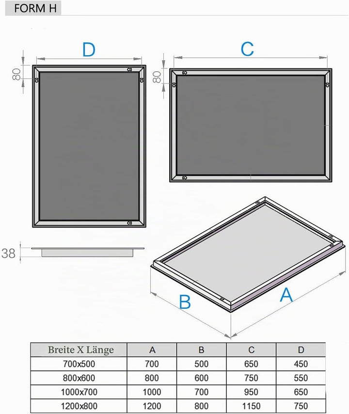 MEESALISA LED Badspiegel 120x80 cm mit Beleuchtung Badezimmer Wandspiegel Antibeschlage Lichtspiegel