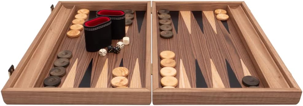 Backgammon-Set - Turnierbrett aus Walnuss- und Ahornholz - Premium Edition