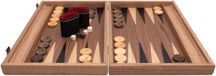 Backgammon-Set - Turnierbrett aus Walnuss- und Ahornholz - Premium Edition