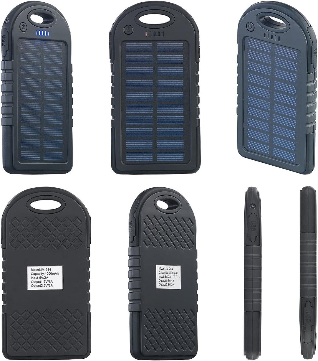 revolt Solarbank für Handy: Solar-Powerbank mit 4.000 mAh & Taschenlampe, 2X USB, bis 2 A, 10 Watt (