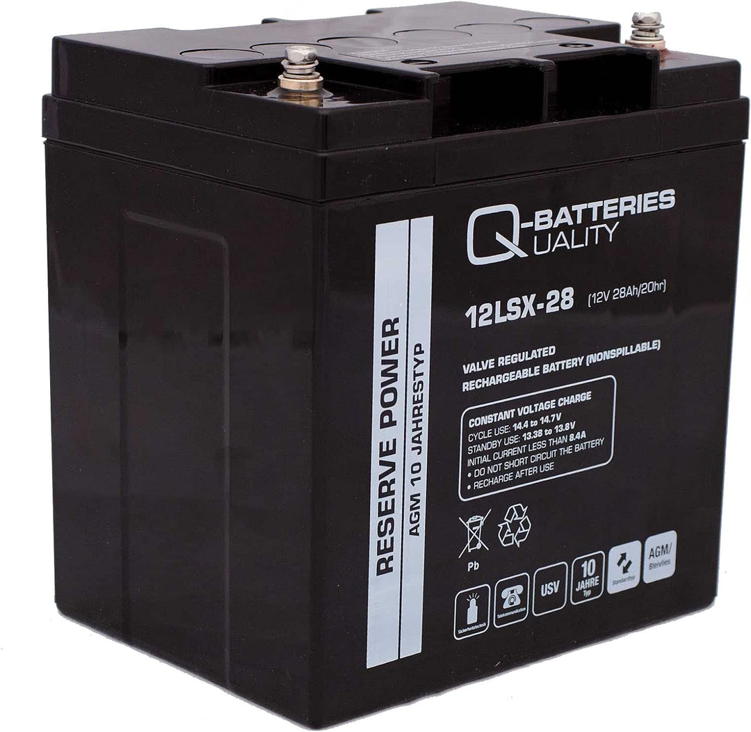 Q-Batteries 12LSX-28 12V 28Ah Blei-Vlies-Akku / AGM 10 Jahre