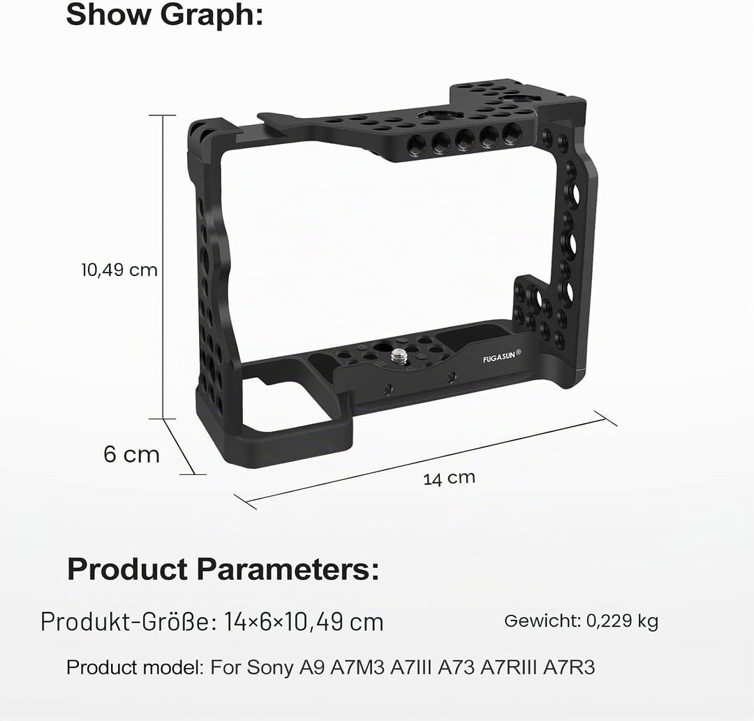 A7ii A7Riii A7iii Käfig, A7ii A7Riii A7iii Kameragehäuse A9 / A7III / A7M3 / A7Riii / A7II Kamerakäf