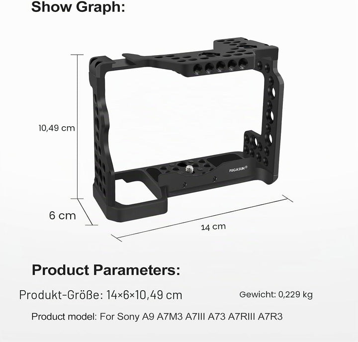 A7ii A7Riii A7iii Käfig, A7ii A7Riii A7iii Kameragehäuse A9 / A7III / A7M3 / A7Riii / A7II Kamerakäf