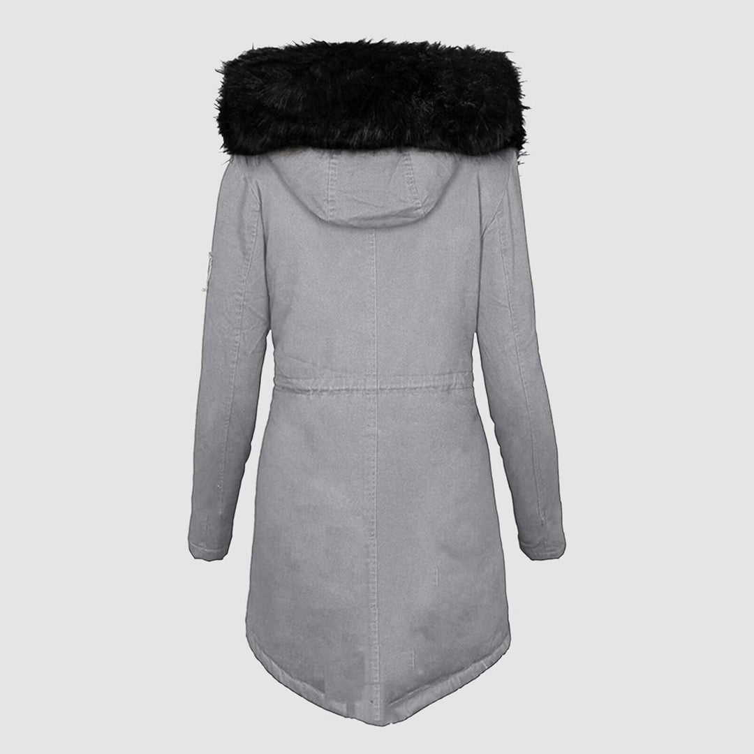 Fannyfuny Steppjacke Damen Winter, Warmer Lang Winterjacke Gefüttert Fleece Daunenjacke Baumwolle El