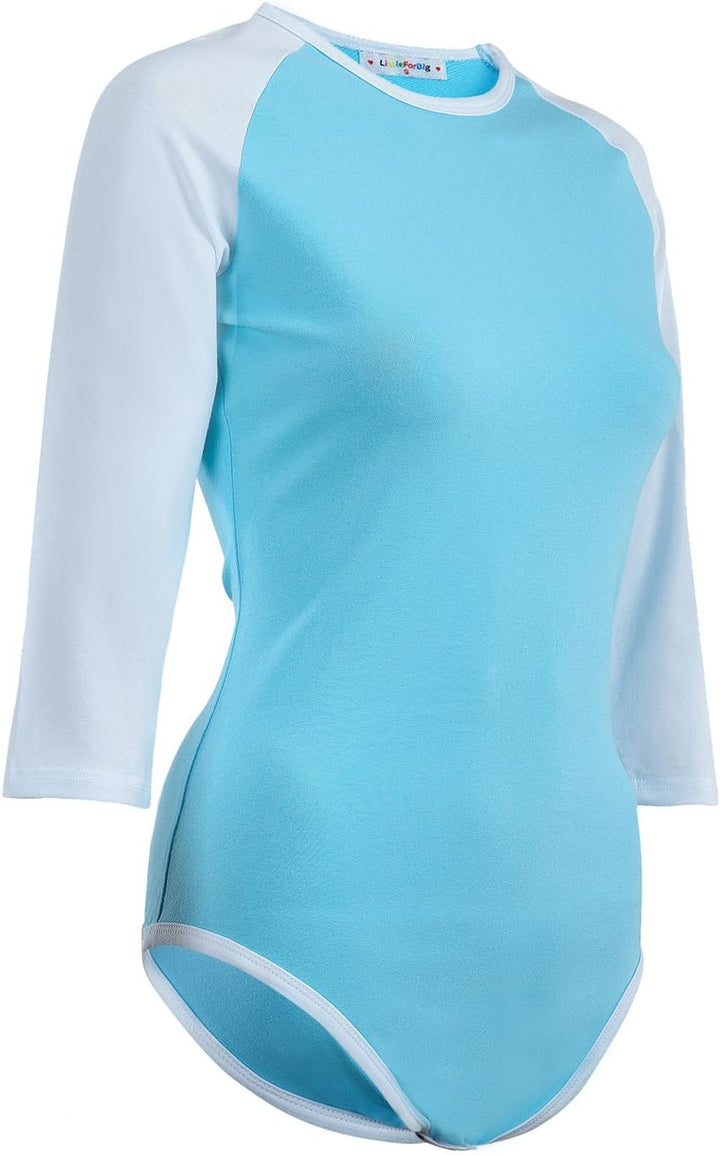 LittleForBig Baumwolle Strampler Onesie Pyjamas Bodysuit -Baseball Raglan Ärmel Blau M, Blau M