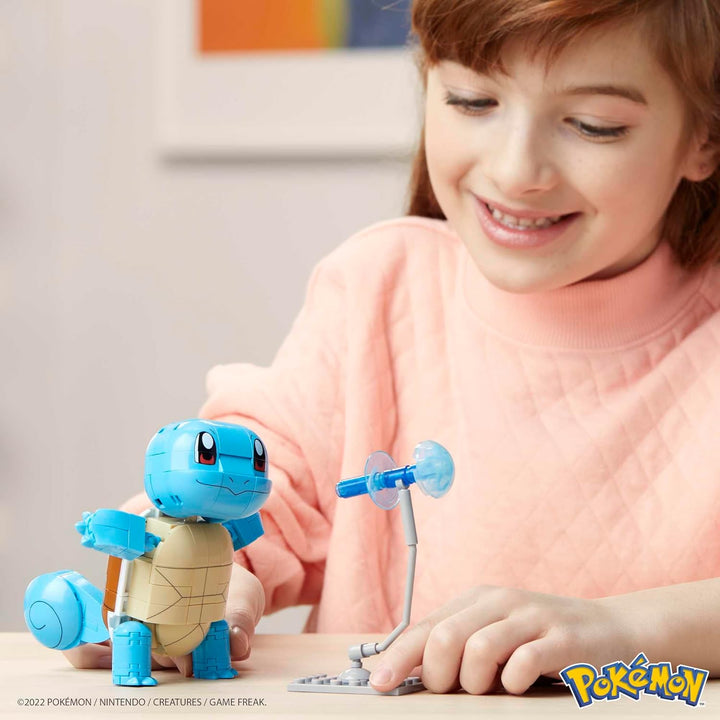 MEGA POKÉMON Bauset - bewegliche Schiggy-Figur, Pokéball und 199 kompatible Bausteine für authentisc