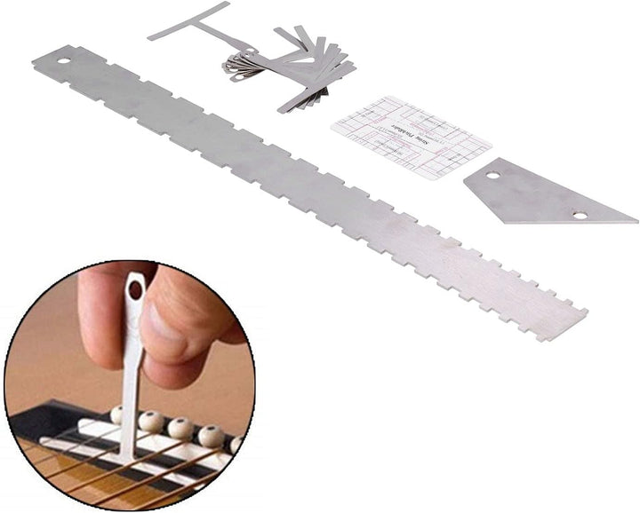 Gitarren-Messwerkzeug-Set, Gitarren-Akkord-Lineal Praktischer Profi zum Messen von Gitarrensaiten fü