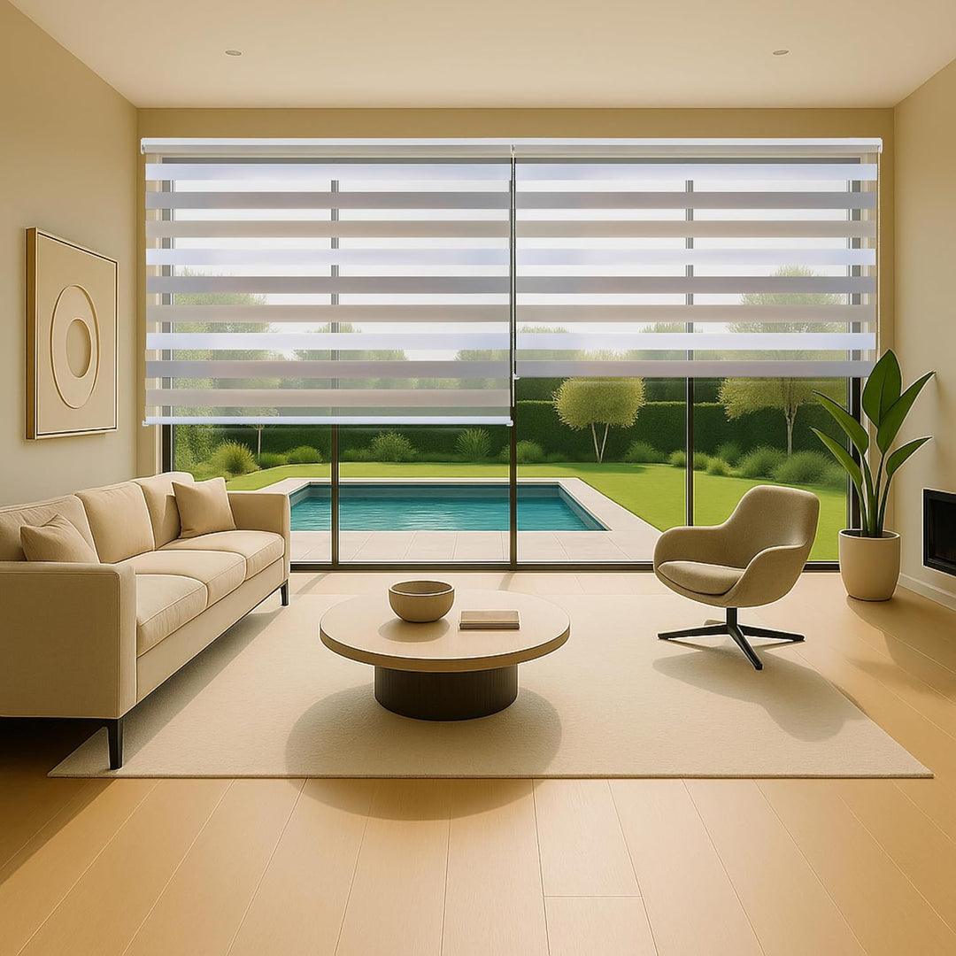 Doppelrollo Fensterrollo lichtdurchlässig & verdunkelnd Duo Rollo ideal für Innenräume Sonnenschutzr