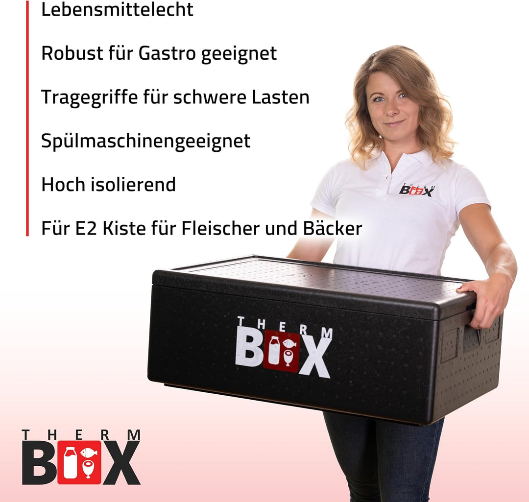 THERM BOX Profibox B53 für E2 Kisten 53 Liter Innen: 62,5x42,5x22cm Styroporbox Thermobox Warmhalteb
