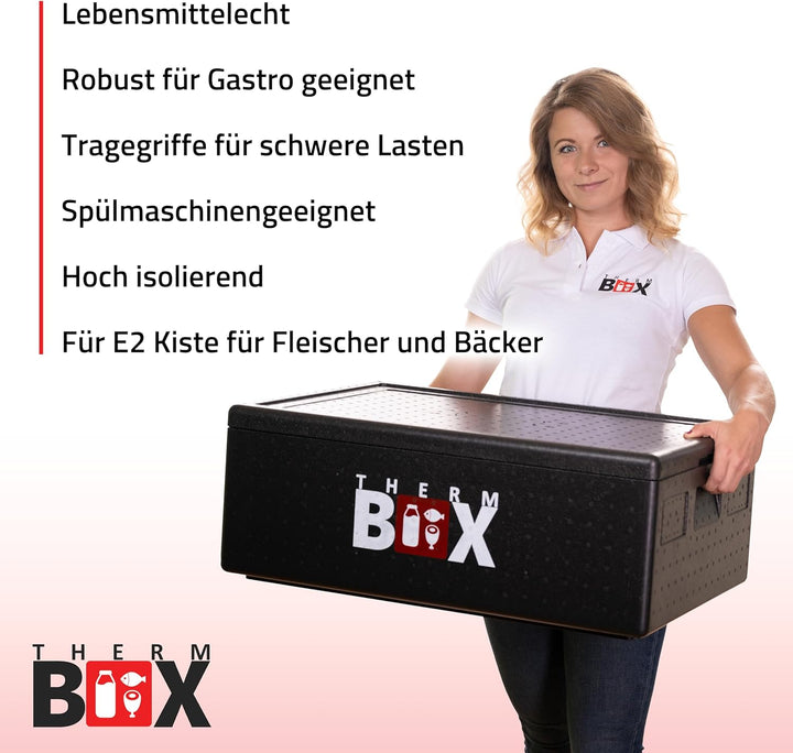 THERM BOX Profibox B53 für E2 Kisten 53 Liter Innen: 62,5x42,5x22cm Styroporbox Thermobox Warmhalteb