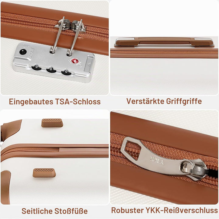 KONO Koffer Trolley Gross Hartschalenkoffer Reisekofferset Koffer Kofferset Gepäck Rollkoffer Schlos