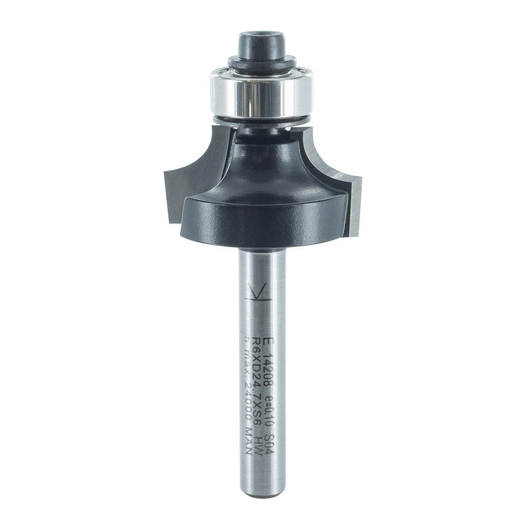 ENT Abrundfräser HW mit Kugellager S6x32 R6 D24,7x12,7mm R=6 / D=24,7 / NL=12,7, R=6 / D=24,7 / NL=1