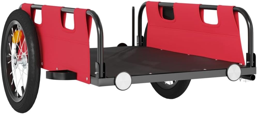 Fahrradanhänger für Lastentransport, Transportanhänger mit robuster Eisenkonstruktion und Oxford-Gew