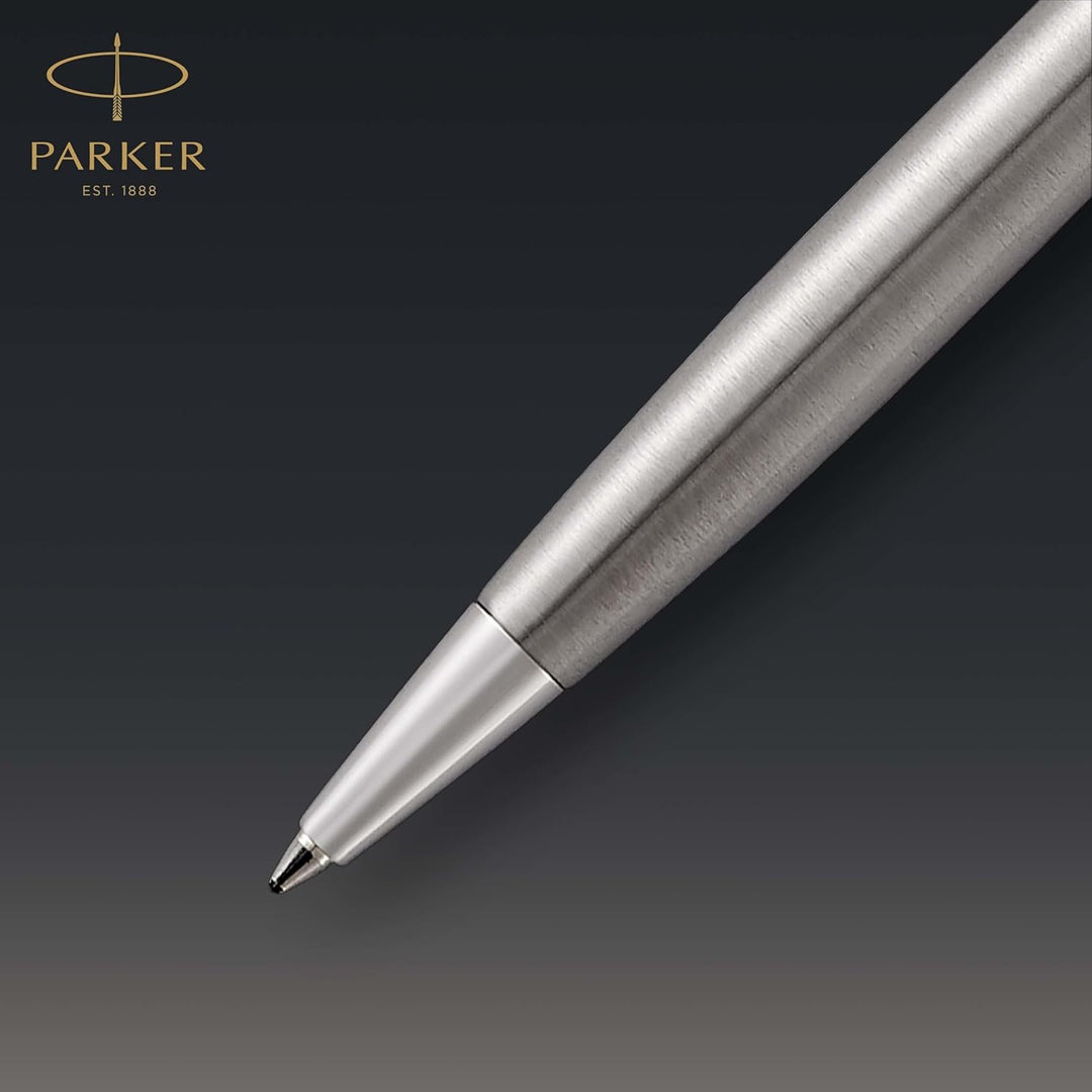 Parker Sonnet Kugelschreiber | Edelstahl mit Palladiumzierteilen | Mittlere Spitze | schwarze Tinte