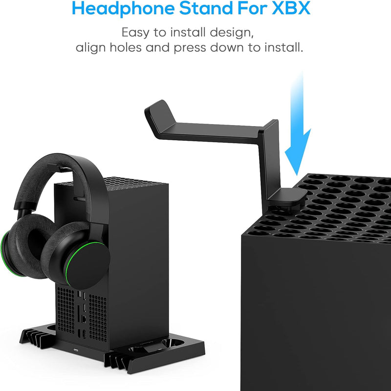 FYOUNG Lüfterständer für Xbox Serie X mit Headset-Halterung Zubehörset, Serie X Lüfter-Kühlsystem mi
