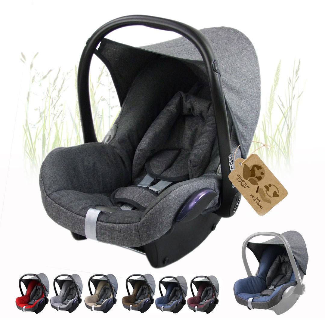 BAMBINIWELT Bezug Ersatzbezug kompatibel mit Maxi-Cosi CabrioFix für Babyschale 6-tlg Komplett-Set (