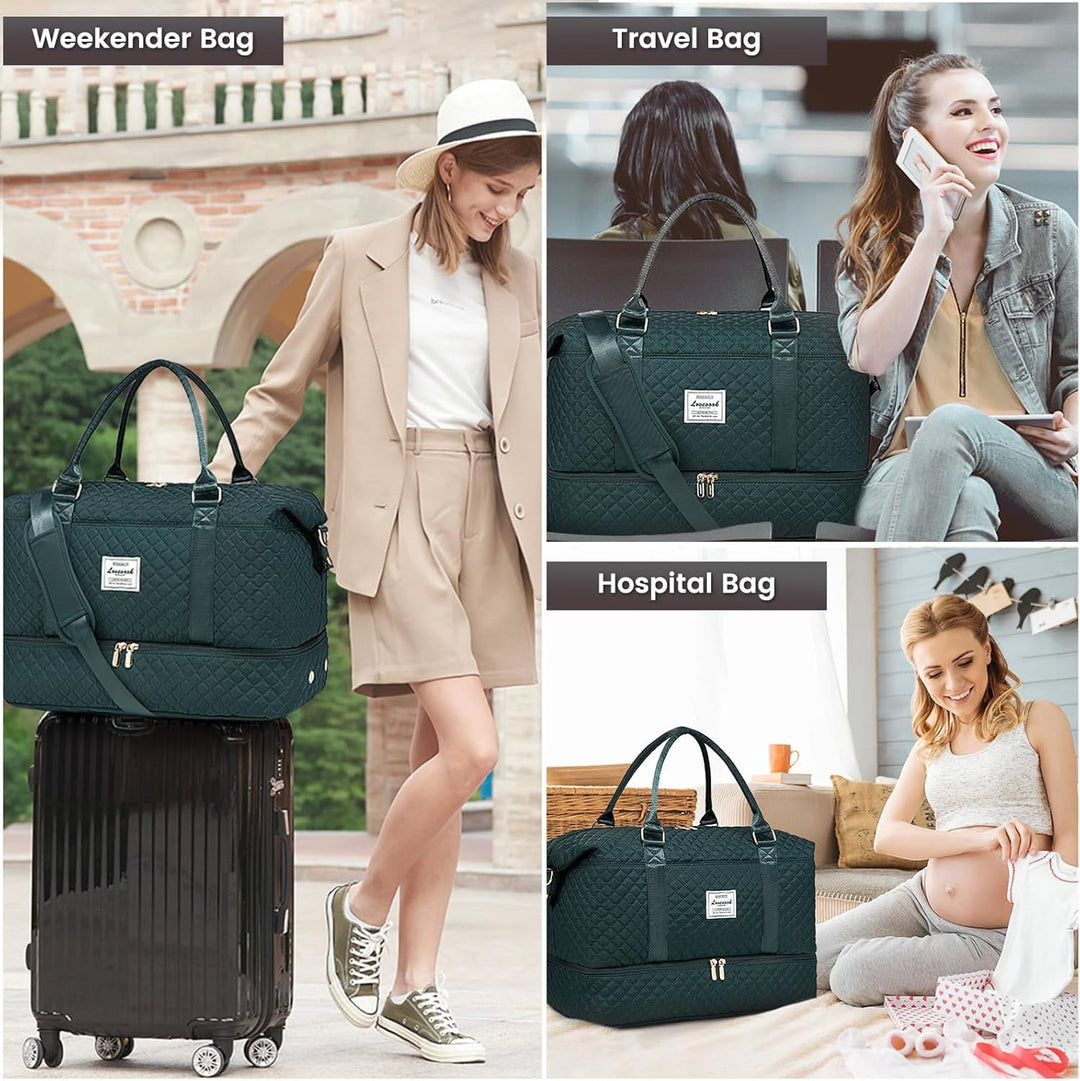 LOVEVOOK Reisetasche Sporttasche Damen Gross Weekender Travel Duffle Bag mit Kosmetiktasche Handgepä