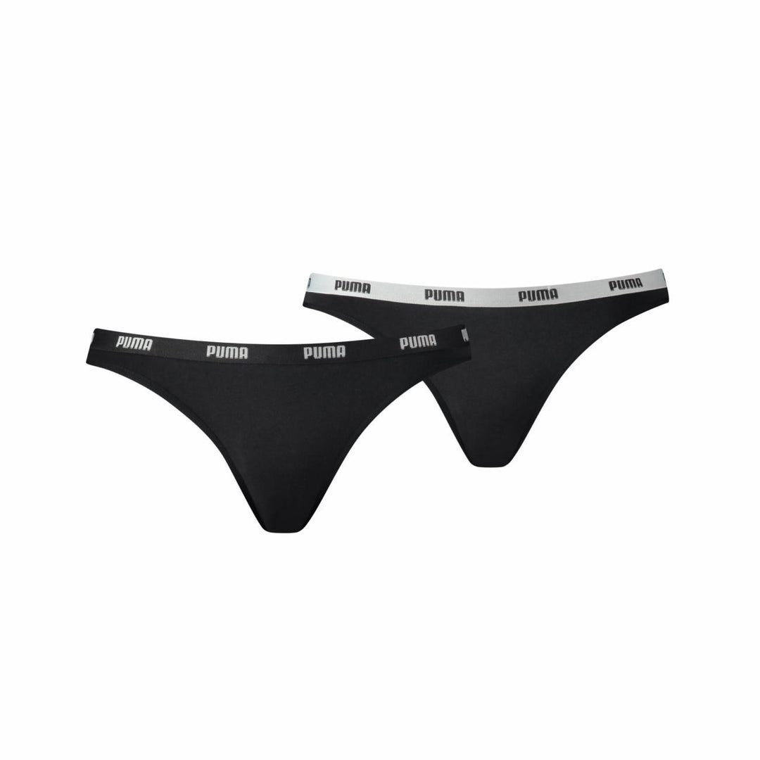 PUMA Damen Iconic Bikini Slip Hang 4er Pack, Grösse:S;Farbe:Black (200)