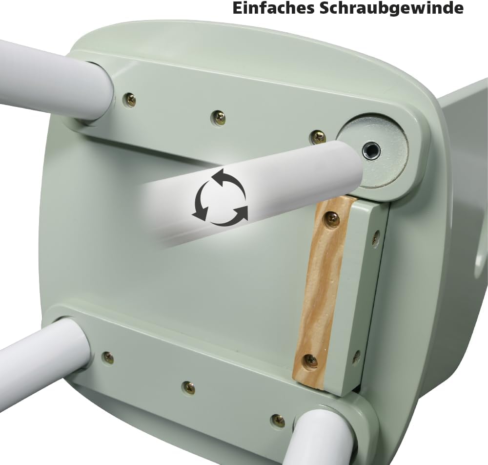 Kesper | Kindertisch mit 2 Stühlen, Weiss/Salbeigrün | 1773313 Weiss, Grün, Weiss, Grün