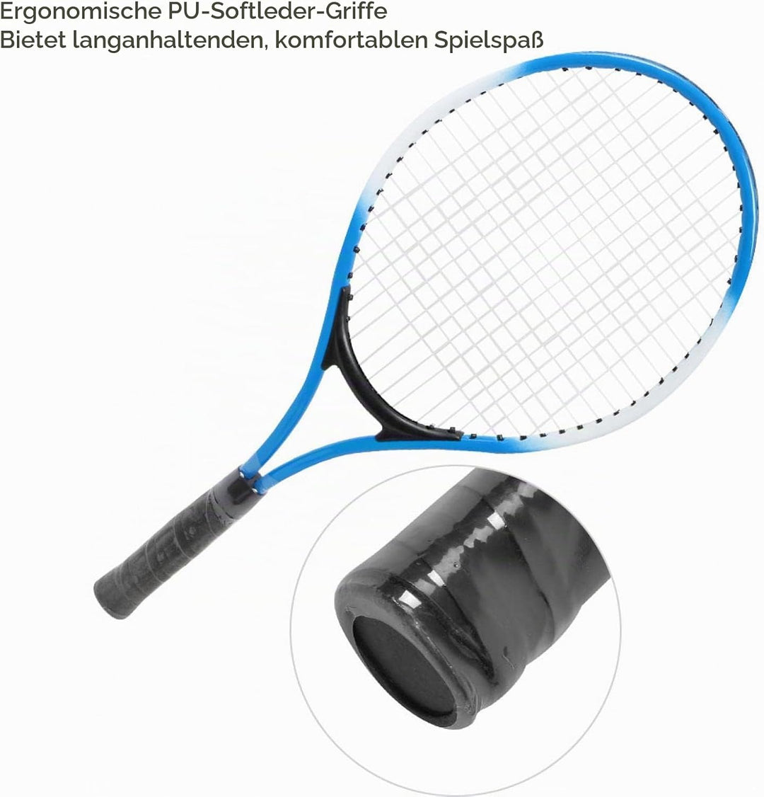 Kinder Tennisschläger, Langlebige Tennisschläger aus Eisenlegierung, Anfänger Übungsschläger mit Bal