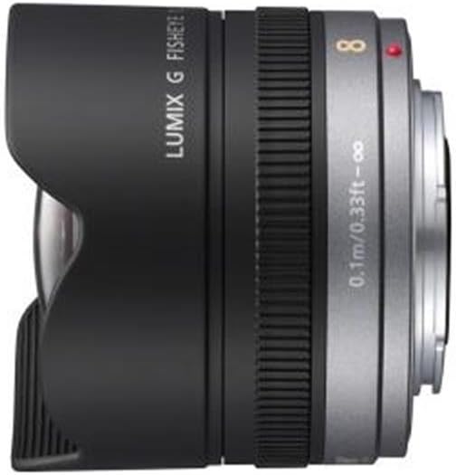 Panasonic H-F008E LUMIX G Fisheye 8 mm F3.5 Objektiv (16 mm KB, klein und leicht, Bildwinkel 180°) s