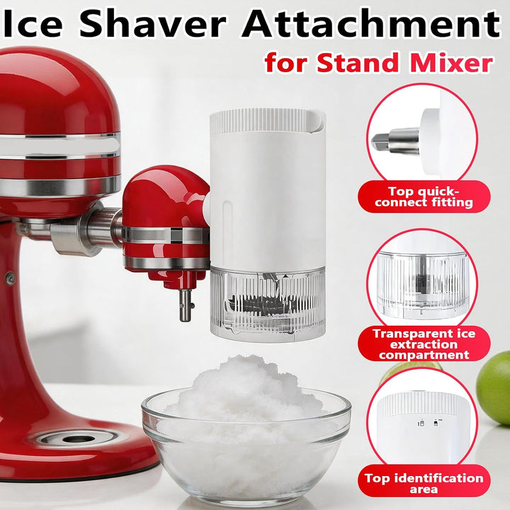 Rasiereis Aufsatz für Kitchen Aid Standmixer, Zubehör für Eismaschine mit 8 Eisformen, Rasiereis Auf