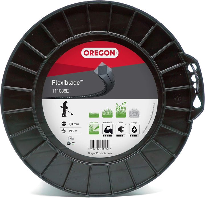 Oregon 111088E Gezahnter FlexiBlade-Mähfaden, 3,00 mm, 195 Meter-Spule 3,00MM X