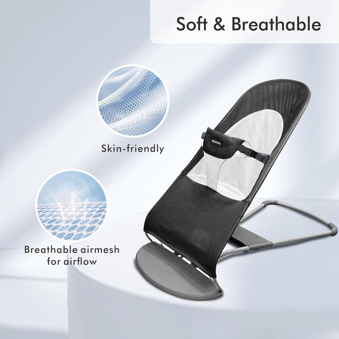 Stoffsitz für Babywippe – Bezug für Babywippe Balance Soft & Bliss, belüftetes Netz, hautfreundlich,
