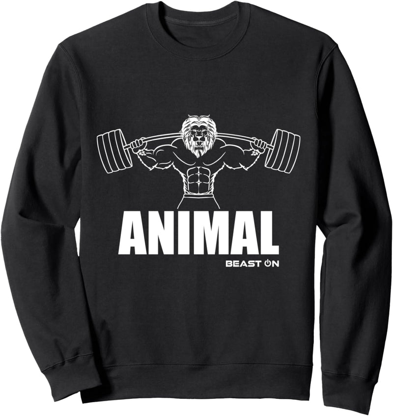 ANIMAL Löwe Beast ON Fitness GYM Motivation Fitness Sprüche Sweatshirt