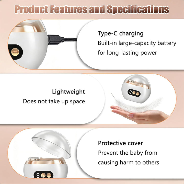 Elektrischer Nagelknipser, 3 in 1 Automatischer Elektrischer Nagelfeile mit LED-Licht, Wiederaufladb