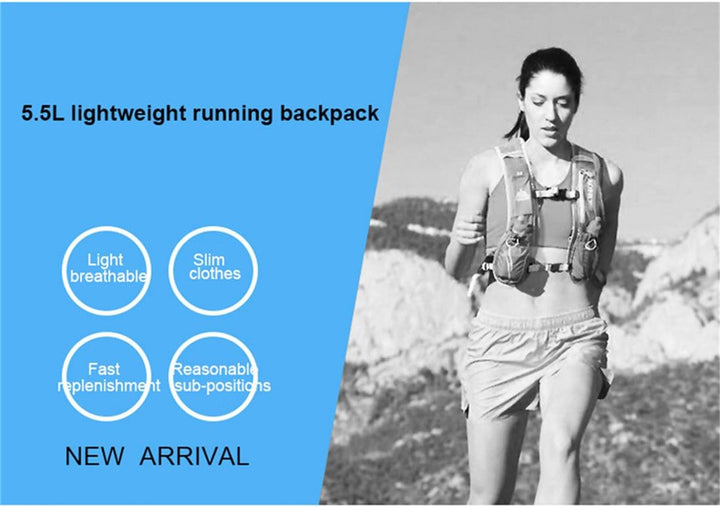 AONIJIE Ultrleicht 5.5L Laufen Running Trinkrucksack Hydrationspack Hydration Rucksack Rosa, Rosa