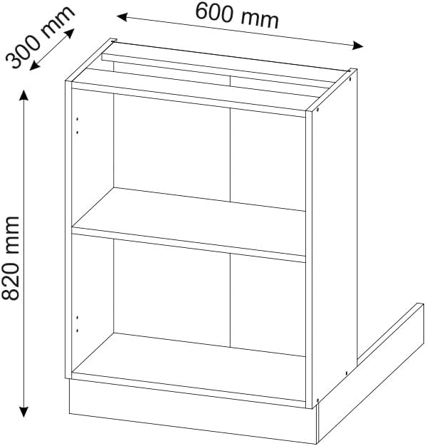 Vicco Kücheninsel Fame-Line, Weiss/Weiss, 60 cm ohne Arbeitsplatte Weiss Regalinselunterschrank 60 c