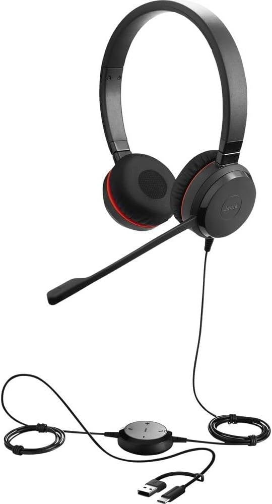 Jabra Evolve 30 II, Microsoft Teams zertifiziertes Stereo-Headset mit Anrufsteuerung, Mikrofon mit G