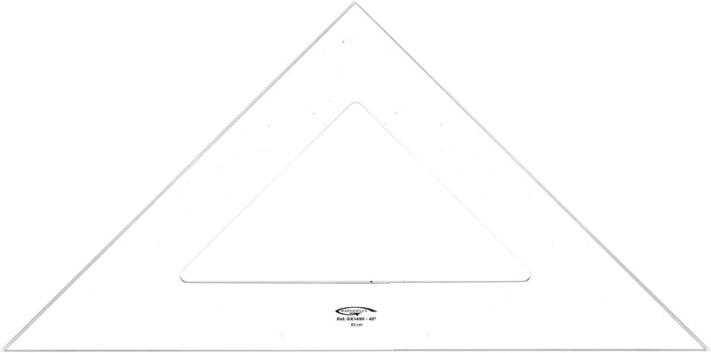 Graphoplex Zeichendreieck, 45 ° 3 Kanten schmutzabweisend transparent 50 cm durchsichtig, 50 cm