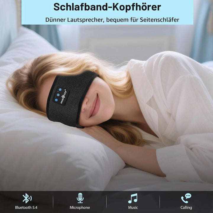 MUSICOZY Schlafkopfhörer Bluetooth 5.4, Bequem &amp; Ultraleicht Stirnband kopfhörer zum Schlafen mit Hi
