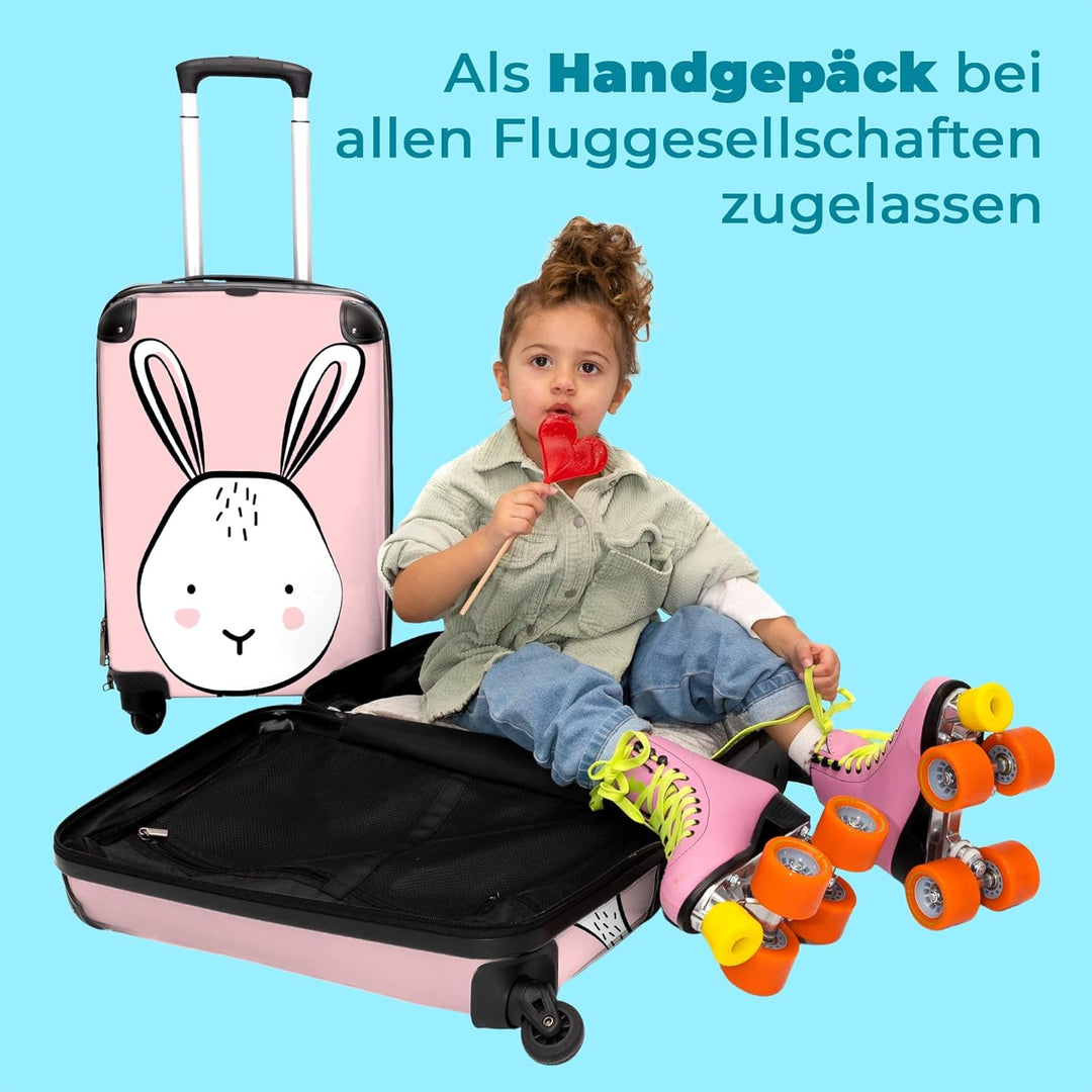 NoBoringSuitcases.com® Koffer Handgepäck - Kinderkoffer Mädchen, Reisekoffer Kinder, Leichtgewicht,