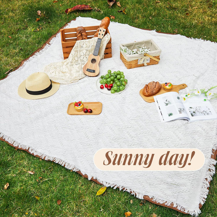 VitalCozy wasserdichte Picknickdecke, Outdoor-Decke, faltbar, 2-in-1, doppellagig, sanddicht, Strand