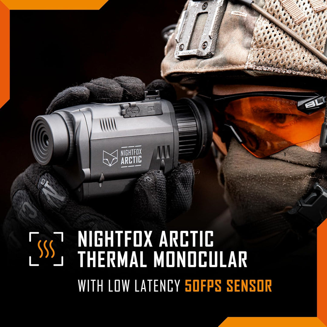 NIGHTFOX Arctic Thermo-Nachtsicht-Monokular, Kopf- oder Helmmontage, niedrige Latenz, 50 fps Thermok