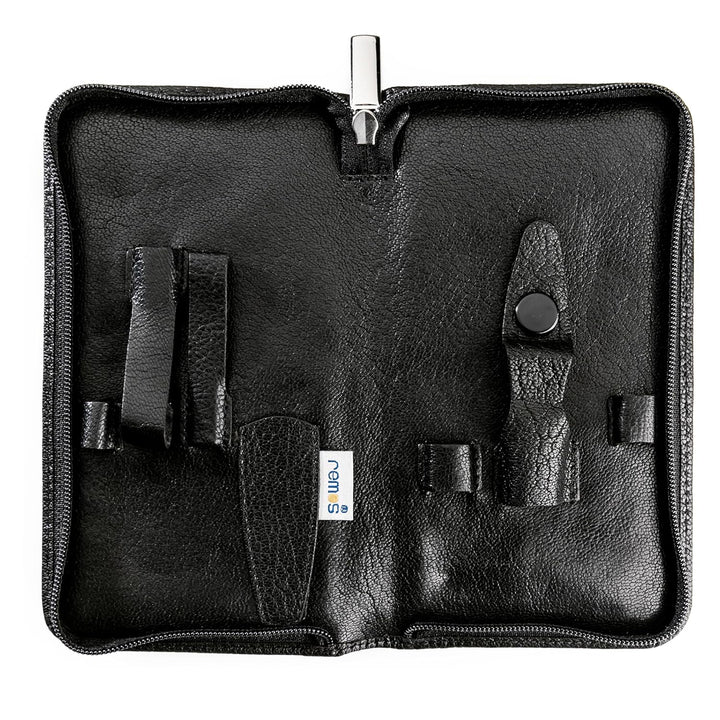 REMOS Nageletui leer aus echtem Leder zum Bestücken mit 7 Instrumenten - schwarz, Schwarz