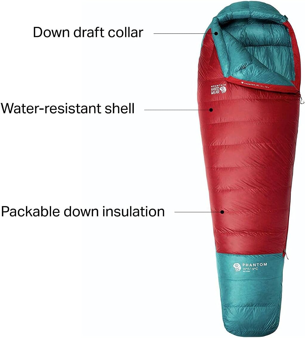 Mountain Hardwear Phantom 15F/-9C Schlafsack Daunenschlafsack Rot LONG, Rot LONG