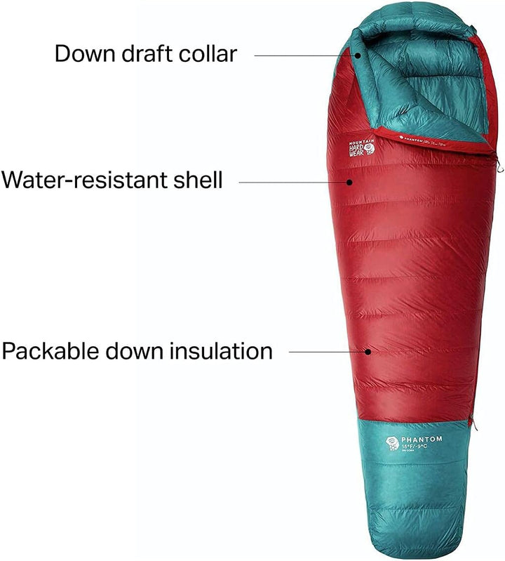 Mountain Hardwear Phantom 15F/-9C Schlafsack Daunenschlafsack Rot LONG, Rot LONG