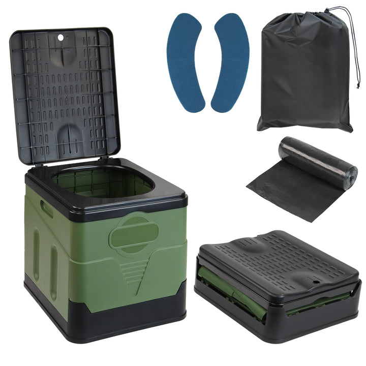 Montafox Faltbare Campingtoilette max 150 kg Mobile Toilette WC Klapptoilette Trockentoilette 12 Toi