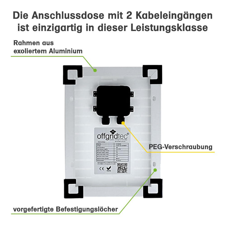 Offgridtec 10W MONO 12V Solarpanel, 10W