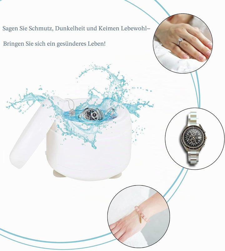 Professioneller Schmuckreiniger mit für Ringe, Uhren, Münzen, Werkzeuge, Ohrringe, Halsketten, tragb