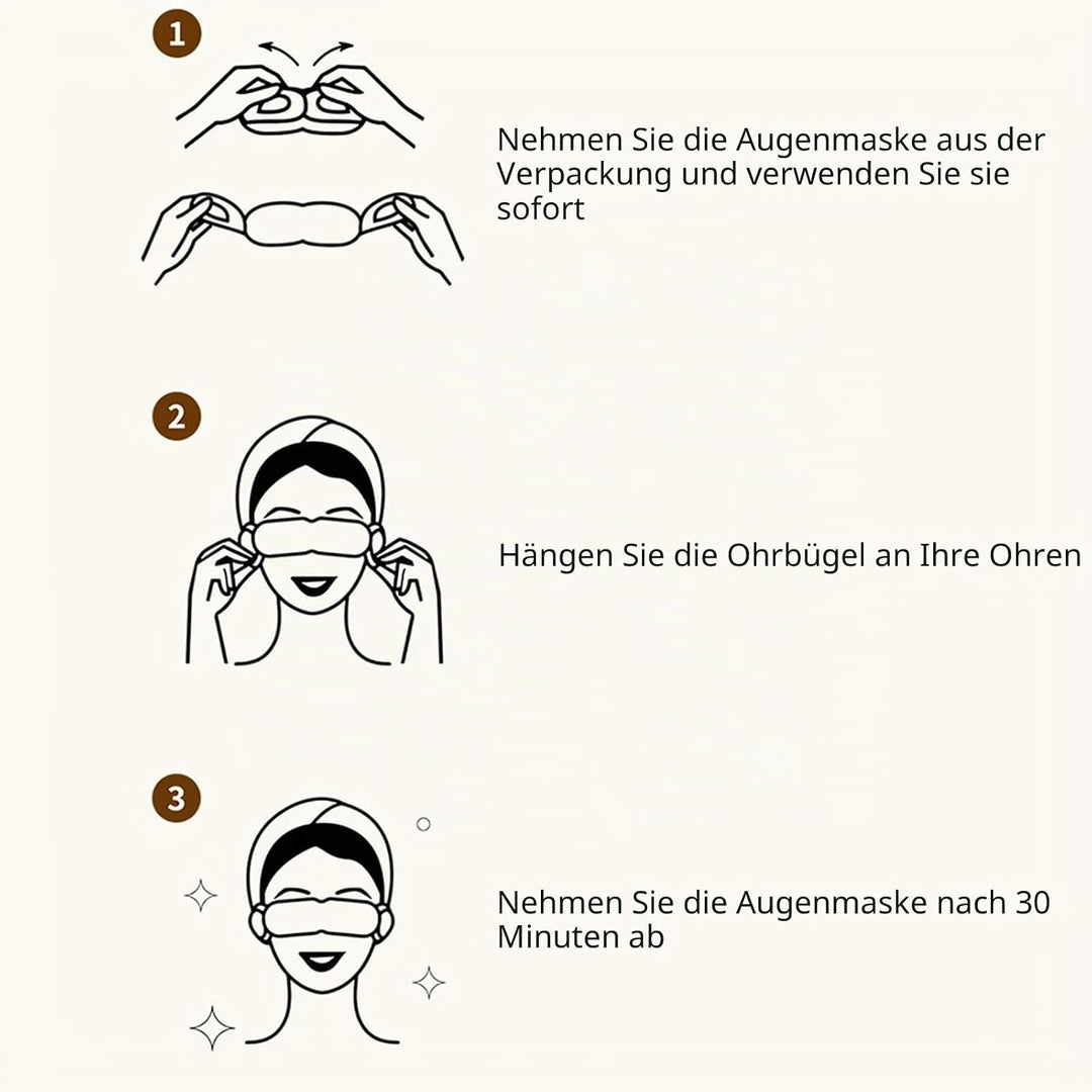 Selbstaufwärmende Augenmaske - 10 Stück, Wärmende Augenkompresse Für Trockene Augen, Stressabbau &amp; B